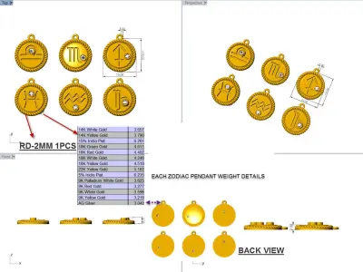 zodiac libra Leo Aries cancer 12 design  3D print model