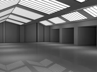 Low Poly Sci Fi Interior Space  Low-poly 3D model