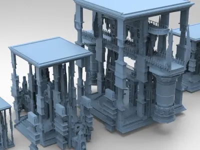  Elite Labyrinth Maze Pillar Kit bash  3D model