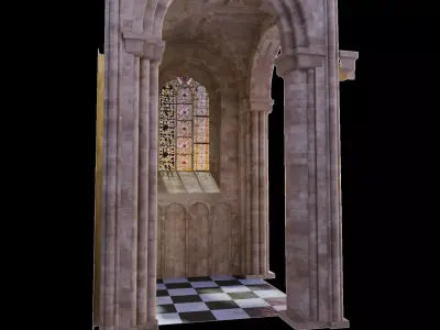 Cathedral Romanesque Nave BOTTOM - ONLY  Low-poly 3D model
