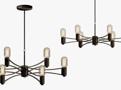 CHANDELIER LOFT DROPLET CHANDELIER 6 3D model