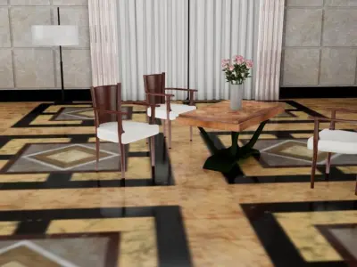 Modern Lobby Interior 3D Model Low-poly 3D model