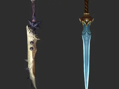 Fantasy Sword Collection Low-poly 3D model