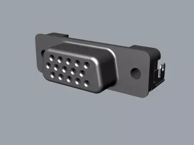 VGA cable interface 3D  model 3D print model