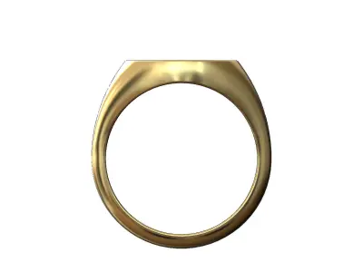 Round signet ring with gothic ornament N08 3D print model