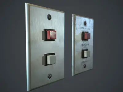Metal Switch PBR Game Ready Low-poly 3D model