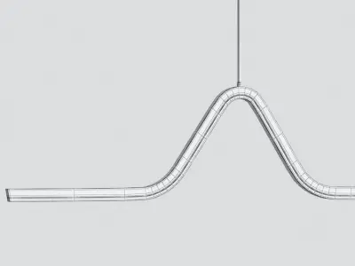 Modern Linear Led Chandelier Pendant Light 3D model