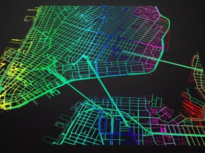 Streets and roads Washington USA  3D model