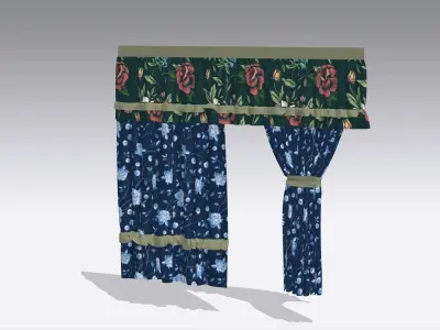 Curtain Low-poly 3D model