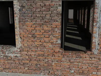 Old Factory Ruin Low Poly 137 3D model