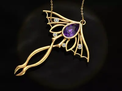 The Nocturnal Empress Pendant jewelry 3D model - for Her 3D print model