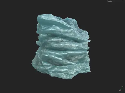 Low poly Cliff Formation Iceberg Low-poly 3D model