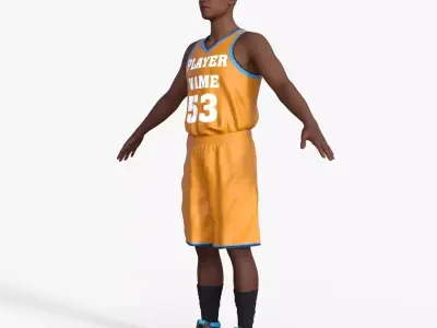 Realistic Basketball Player Low-poly 3D model