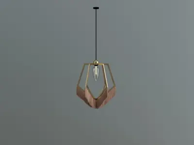 lamp  gold with tassels lighing Free 3D model