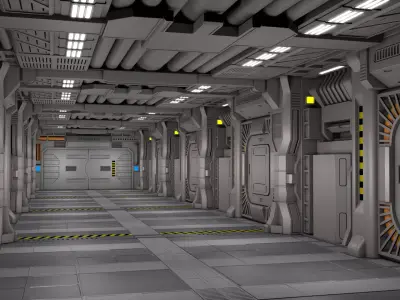 Sci Fi Interior Industrial 3D model
