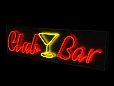 Chinese neon light Low-poly 3D model
