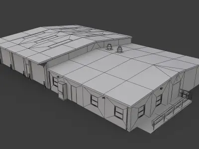 Suburban Fire Department Low-poly 3D model