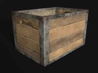 Wooden Crate Low-poly 3D model