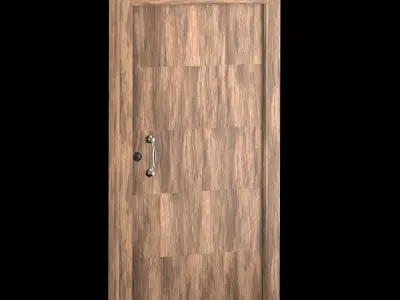Interior-exterior Wooden Door 3D model 3