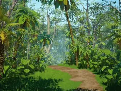 Stylized Environment Series - Jungle Package Low-poly 3D model
