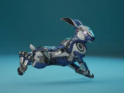 SciFi Rabbit Low-poly 3D model