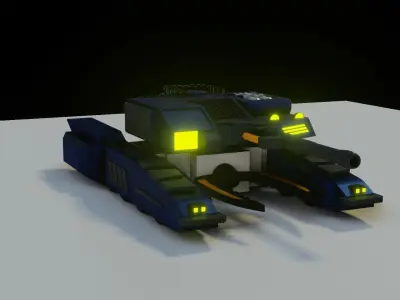 Sci Fi  Tank Low-poly 3D model
