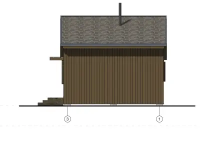 House cabin with roof 3D model