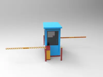 Parking booths Low-poly 3D model