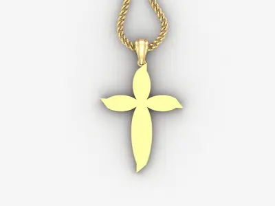 Light Gold 18K Cross Pendant 1CP058 3D print model