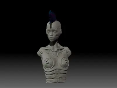 Synthetic Girl Low-poly 3D model