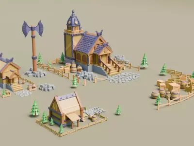 Viking village 3D model