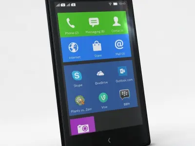 Nokia XL and XL Dual Black Low-poly 3D model
