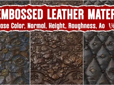Embossed Leather PBR Texture VOL02 4K Seamless PNG PBR Textures Texture