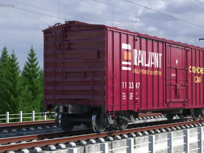  Covered Rail Cargo Boxcar X58 Maroon Color 