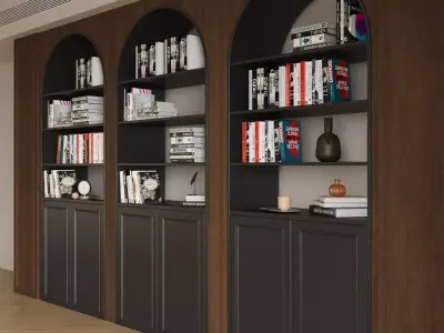 Retro   style bookcase 3D model