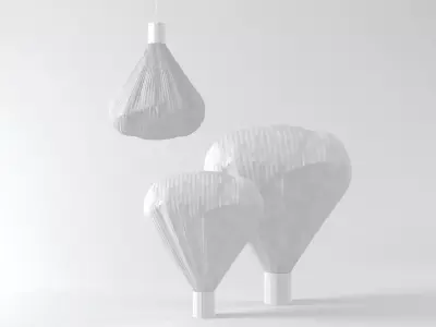 Vapeur three hanging lamps with shade 3D model