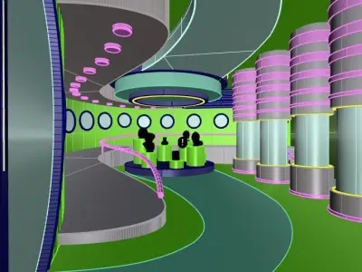 Futuristic Museum Interior 3D model