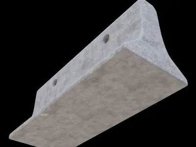 low poly road barrier Low-poly 3D model