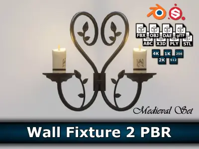 Wall Fixture 2 PBR Low-poly 3D model