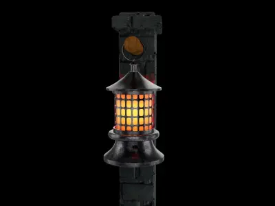 Game asset Lantern Low-poly 3D model