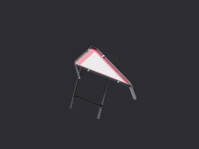 Blank Triangular Road Sign Low-poly 3D model