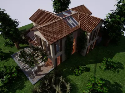 SHC Spanish Modern House 3 Without Furniture Low-poly 3D model