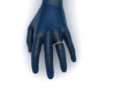 AR-LRZ-0023 gold ring with diamonds 3D print model