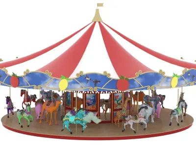 Children Carousel 3D model