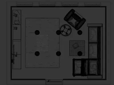 Wood Stiled Livingroom 3D model