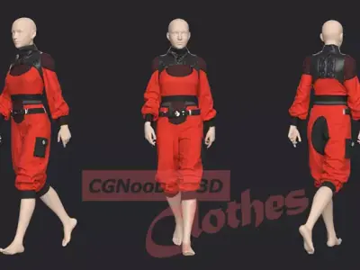 Sci-Fi Future Wear - 45 Marvelous Designer and Clo3D 3D model