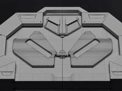 Sci-Fi Ship Big Double Doors 1 3D model
