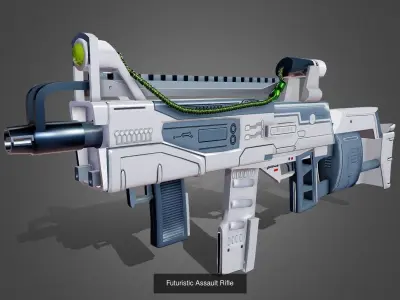 Futuristic Weaponry Low Poly Models 3D Model Pack