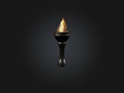 Realistic Torch Model Low-poly 3D model