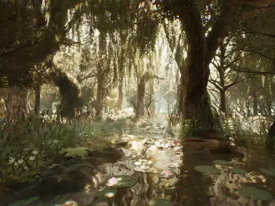 Swamp Environment 42 Assets Low-poly 3D model